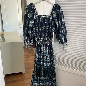 Cara Cara Long Printed Blue Dress
